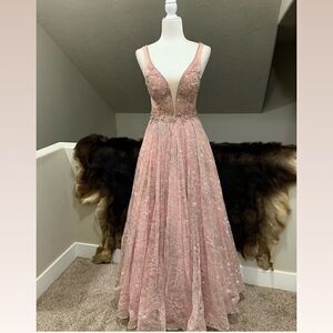 Stunning Lace With Tulle Evening Gown with exquisite Beading